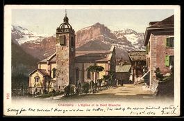 AK Champéry, L`Eglise et la Dent Blanche